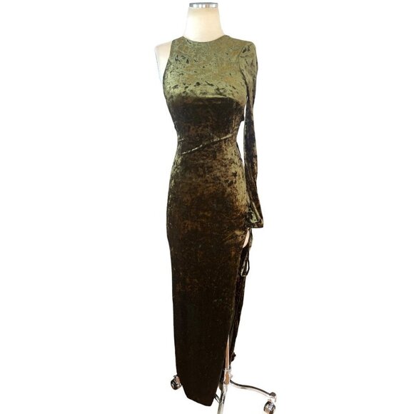 Camila Coelho Gabriel Maxi Dress in Olive Green Small New Womens Bodycon - Picture 6 of 15